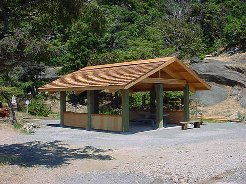 New shelter at Fossil Bay, Sucia Island Marine Park