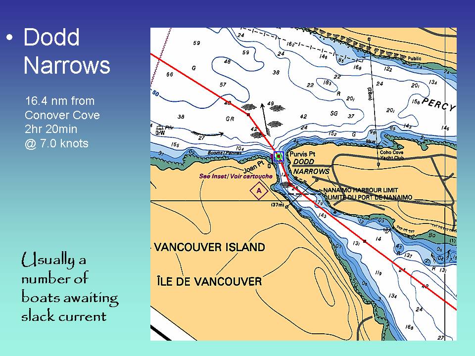 Dodd Narrows, 16.4 nm from Conover Cove