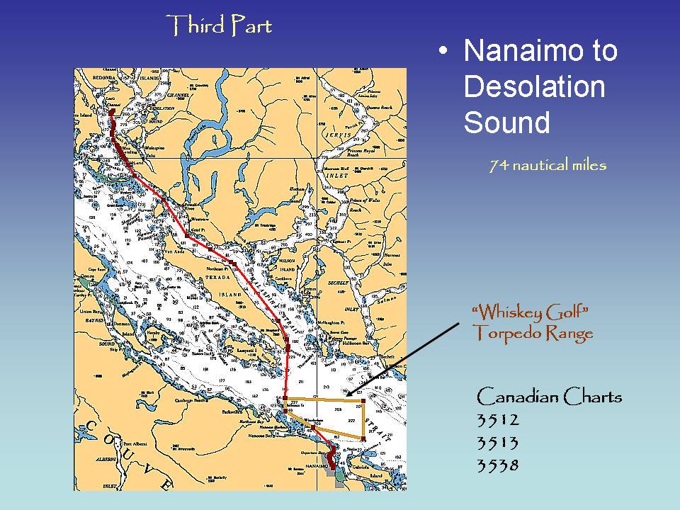 Third Part, Nanaimo to Desolation Sound, 74 nautical miles