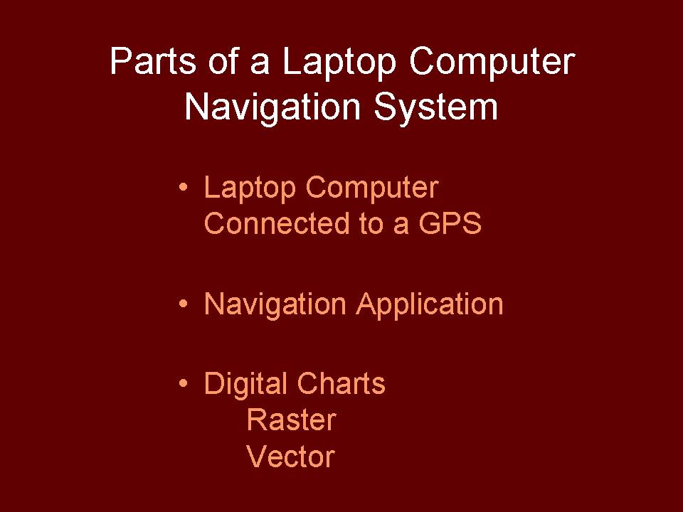 Parts of a laptop Computer Navigation System